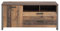 FORTE Clif TV-Unterschrank mit 1 Tür und 2 Schubladen, Holzwerkstoff, Old – Wood Vintage/ Betonoptik Dunkelgrau, 141,7 x 63,9 x 52,3 cm