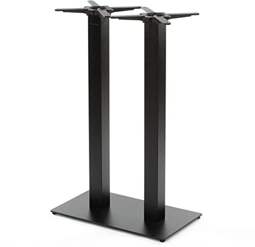 Dublino Doppel-Stehtischgestell Tischbein Schwarz | Premium | PJ7592/110 | Metall | Stehtisch | H 108 cm | 29 kg | Bodenplatte 70x40 cm | max. Tischplattengröße 120x70 cm