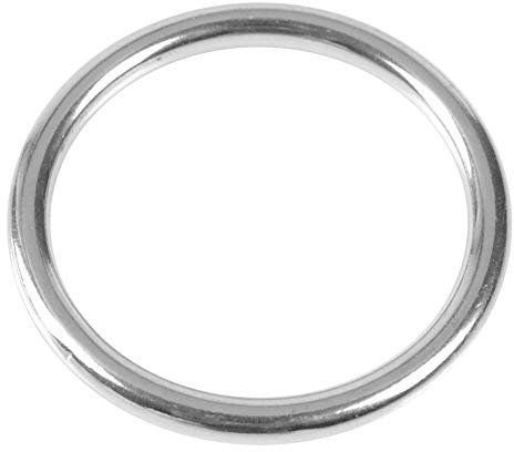 Demeras Anillo tórico Soldado, Barco de Acero Inoxidable, Anillo Soldado Marino, círculo Pulido para Anillos de Yoga, Mascotas, Buceo, Escalada(6 * 35 mm)