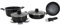 Gimex Black Line Kochtopfset 7 TLG. Kochgeschirr Campinggeschirr Kochtopf Bratpfanne