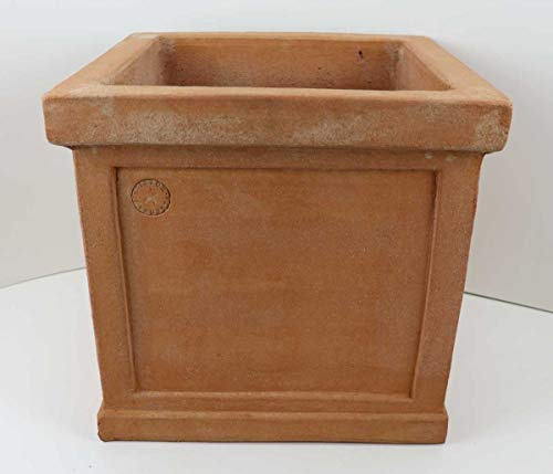 Hirsch Terracotta Impruneta Cubo Liscio Con Bordo 56x56x52cm Form Quadrat ohne Verzierung Blumentopf, Gefäß, Würfel