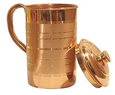 TreegoArt Pure Copper 2 Litre Water Jug Leak Proof Seam Less Design With (Pack Of 1)