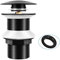 Bonde de Lavabo sans Trop-Plein Noir Mat, Pop-up Valve Vidage Clic Clac, Chonphan Vidage Laiton Vanne pour Siphon Salle de Bains avec Instructions d'installation