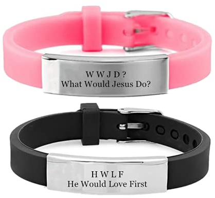 ForeverWill Verstellbare Silikon WWJD Armbänder für Kinder Erwachsene WWJD? HWLF Armband Inspirational Reminder Schmuck für christliche Jungen Mädchen Sohn Tochter Geschenke