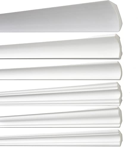 Decosa Deckenleiste Set A50 Sonja 50 x 50 mm - Edle Stuckleisten in Weiß - 10 Stück à 1,5 m Länge - Zierleisten aus Styropor für Decke oder Wand