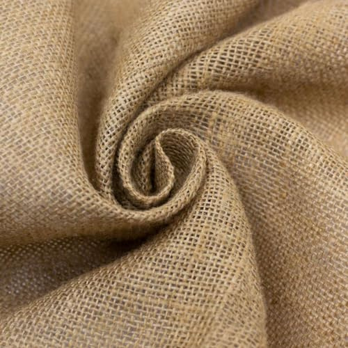 GIURI TESSUTI - Tessuto di Juta al Metro, Fibra 100% Naturale a Trama Grezza - Ideale per rivestire e decorare (Natural, 140cm x 1mt)