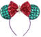 Ariel Little Mermaid Sequin Minnie Mouse Inspired Alice Headband With Big 5 Sequin Top Bow Handmade