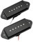 Artec ASA91 Alnico 5 P90 Dogear Single Coil Tonabnehmer Hals Steg Pickups Set für E-Gitarre, Schwarz