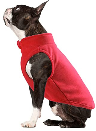 Haustier Katze Hund Pullover Warme Fleece Hundepullover Hunde-Sweatshirt Weiche Warme Hund Fleecejacke Winter Hunde Weste Hundemantel Kaltes Wetter Hundekleidung für Kleine Hunde und Welpen Rot XL
