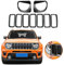 TDHLW Griglia Anteriore Inserti in Rete e cornici per fari Copertura della Lampada per Jeep Renegade 2019-2022 Protezione della Copertura della griglia a Clip,Nero