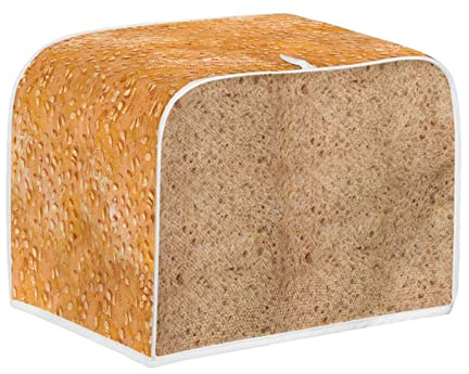 Kuiaobaty Novelty Bread Pattern Toaster Cover 2 Slice Kitchen Small Appliance Dust Protector Bread Toaster Oven Dustproof Cover,S