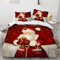 YURKO 135X200 cm BettwäSche 135X200 Mit 2 Kissenbezügen 80X80Cm Kein Bügeln Weihnachten Weihnachts Wintermotiv Weihnachtsmotiv Santa 3D Bettwäsche Polyester Baumwolle