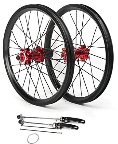 LvTu Fahrrad Vorderrad Hinterrad 16 Zoll Rad DN605RASDH Aluminiumlegierung Scheibenbremse Radsatz Doppelwandige Felge