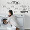 PLIGREAT Citas de lavandería Calcomanías de Pared, Vinilo Removible Negro Letras de Arte Calcomanía de Pared para Lavandería Baño Lavadero Decoración de Pared Decoración de Pared Interior de Casa