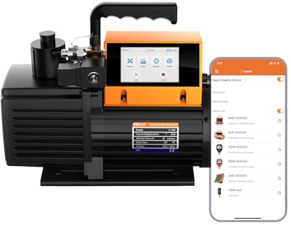 Elitech 3L/S Bomba De Vacío Aire Acondicionado, Intelligent HVAC Vacuum Pump V700, Monitoreo De Datos Con App Control Y Detección De Fugas (Sin Aceite)