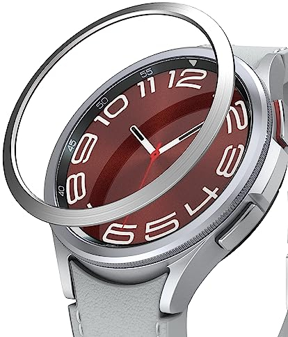 Ringke Bezel Styling [47mm] Kompatibel mit Samsung Galaxy Watch 6 Classic 47mm Hülle, Lünette Ring Kleber Abdeckung Kratzfest Edelstahl Schutz - 47-04 (ST) Silver