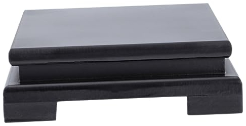 Artibetter Square Base Wood Vase Statue Wood Base Fish Tank Stand Wooden Display Stand Indoor Plant Green Plants Plant Riser Rack Succulent Plants Holder Potted Plant Stand Black Household