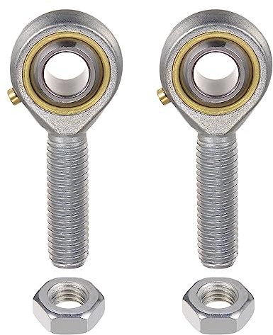 sourcing map 2 Stück POS10 M10 Stecker Stab Endlager M10x1.5 Rechtshänder | Gewinde Selbstschmierend Gelenk Stab Enden Inklusive Kontermutter