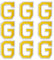 GYGYL Iron on Letters Patches, 9Pcs of 2 Inch Yellow Letter G Patches, Alphabet Embroidered Patch for Clothes, Dress, Hat, Socks, Jeans, DIY Accessories