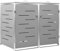 'vidaXL Double Wheelie Bin Shed - Stainless Steel and Galvanised Steel - Compact and Rust-Resistant - Lockable with Air Circulation