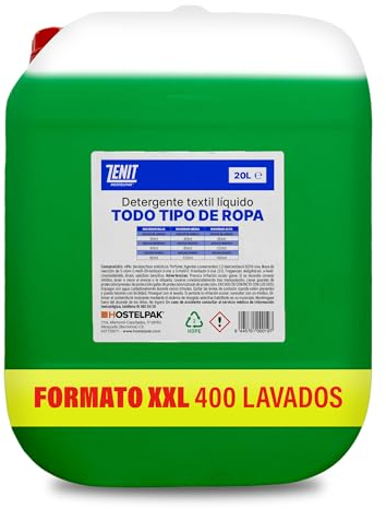 Hostelpak | 20L - Detergente líquido Todo Tipo de Ropa, Lavandería profesional, Detergente ropa clásico, Detergente para el lavado de ropa
