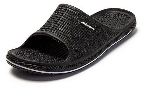 JOMIX Chanclas Hombre Verano Chanclas Piscina Hombre Chanclas Playa Hombre Mar Ducha Baño Zapatillas Casa Hombre Verano, Negro, 43 EU