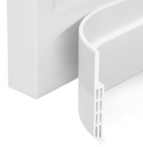 Paraspifferi Sottoporta, 5x100cm Silicone Sottoporta Paraspifferi Porta Blindata, Guarnizione Autoadesiva, Riduce il Rumore, Bianca (Bianco, 1 Rotolo (5 cm x 100 cm))