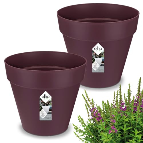 Gardebruk® 2X Pots de Fleurs loft Urbain Mûre Tubes de trop-Plein 19x18cm Rond Cache-Pot Caisse à Plantes en Plastique