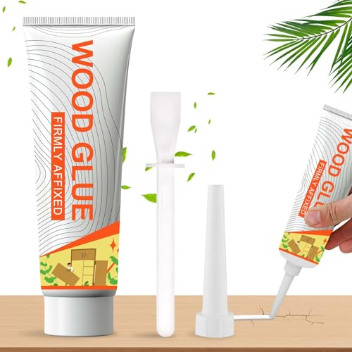 Miioto Colla Legno Extra Forte, Colla Rapida per Legno, Stucco per Legno, Maggiore Super Colla per Riparare Mobili, Pavimenti e Altri Progetti di Falegnameria Interni ed Esterni -100 ml