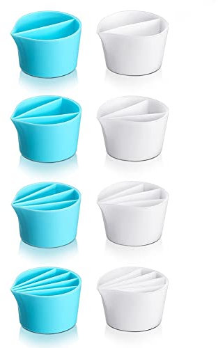 iFutniew Juego de 8 vasos divididos para verter pintura, reutilizables, de silicona, vasos para verter pintura con divisores, suministros para verter pintura