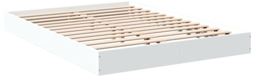 vidaXL Bettgestell Weiß 140x200 cm Holzwerkstoff