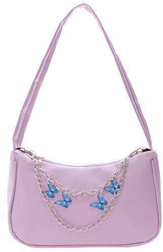 Borsa a tracolla piccola borsa in tessuto gioielli da donna piccola spalla casual animale moda borsa borsa borsa una catena ascellare borsa donna cappotto invernale borse foderate, Lilla, taglia unica