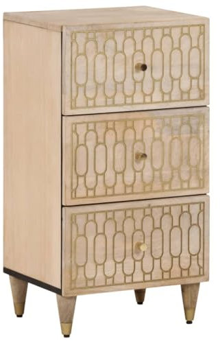 CIADAZ Beistellschrank 40x33x75 cm Massivholz Mango, Nachttisch, Nachttisch, Nachttisch, Nachttisch, Nachttisch für Schlafzimmer, Nachttisch, Nachttisch, Beistellschrank - 358271
