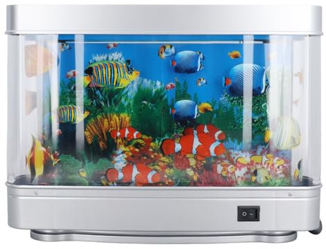 Syrisora Aquarium-Lampe, Simulierte Aquarium-Licht, Aquarium-Lampe, Künstliche Aquarium-Dekorationslampe, Miniatur-LED-Meereslicht Zuhause, Büro, Kinderzimmer (EU-Stecker 220 V