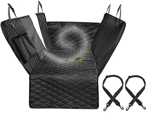 GFFGGFGH Funda Coche Perros Asiento Trasero,para Opel Mokka.Cuenta con una Ventana de visualización con Cremallera y Rejilla Cuadrada.,Black