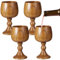 Lot de 4 verres à vin vintage en bois de 145 ml, gobelets médiévaux en bois massif, verres à eau potable rétro pour cuisine, fête