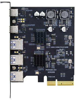 xiwai Scheda USB PCIE Superspeed da 10 Gbps PCI-E Express a tre porte Type-A USB3.0 Presa pannello posteriore e adattatore di espansione USB 3.1 USB-C Type-C ASM3142 VL822