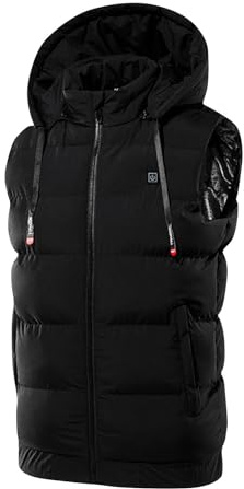 Zeiayuas 2024 Gilet à Capuche Chauffant, Unisexe Veste Chauffante Électrique USB Vêtement de Chauffage avec 9 Zones de Chauffé Doudoune Chaud Lavable pour Hiver Moto Chasse, Ski, Pêche Pas Cher