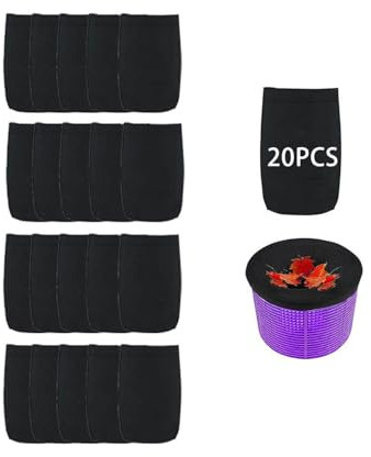 QLEUIFT 20 pcs Calcetines Skimmer Piscina,Cesta Filtro Skimmer Piscinas,Desmontable Calcetines Malla para,Calcetín Esquimer Prefiltro,Filtro Limpiafondos Piscina,Red Piscina Limpieza Bolsa Colador