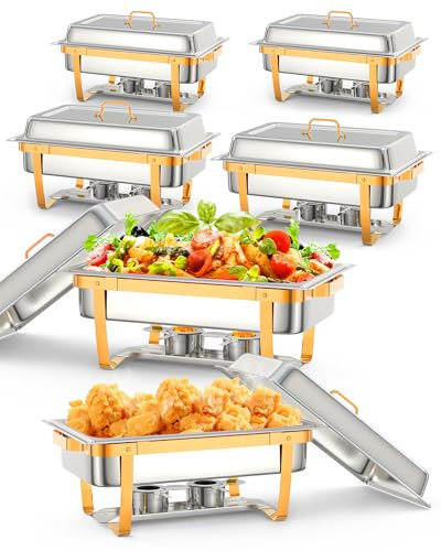 GarveeHome tuyylfhfekmguedda Chafing Dishes for Buffet, Stainless Steel, Gold