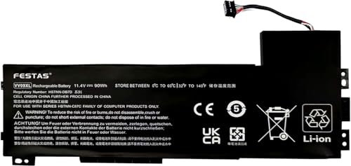 FESTAS VV09XL Laptop Ersatz Akku Für HP ZBook 15 G3 15 G4 ZBook 17 G3 Mobile Workstation Series 808452-001 HSTNN-C87C 808452-002 HSTNN-DB7D 808452-005 808398-2C1 VV09090XL 808398-2C2 90Wh