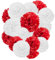 Capesaro Rot weiß Pompons Deko 12 Stück papierblumen, deko Rot Weiss Seidenpapier Pom Poms, Party Deko, Junggesellinnenabschiede, Hochzeit Deko,Geburtstagsdekoration