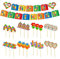 YSJCHEBS 24 Mattoncini da Costruzione, 1 Bandiera di Buon Compleanno, Decorazione Creativa per Torta con Mattoncini, Topper per Torta, Decorazione per Festa di Compleanno per Bambini