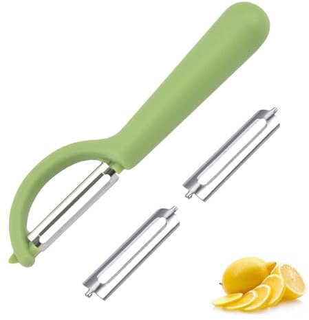 P-Schäler für Tupper mit 2 Ersatzklingen,Sparschäler für Gemüse,Universell Kartoffelschäler,Einsetzbar,Spülmaschinenfest,Müheloses Schälen,Zubereiten Kompatibel,mit Tupperware Küchengeräten (Grün)