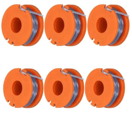Daaxing 3/6/9 Pack Strimmer Spool & Line for SPARE GO for Argos McGregor MCT1825 Grass Trimmer Brush Cutter Replacement Accessories,Autofeed Spools Replacement Trimmer Refills (6 Pack)