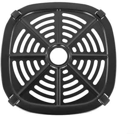 Rejilla para freidora de aire de acero inoxidable con parachoques de goma - Plato versátil para cocinar uniformemente - Se adapta a freidoras y hornos compactos - Fácil de limpiar - 17,517,5 cm