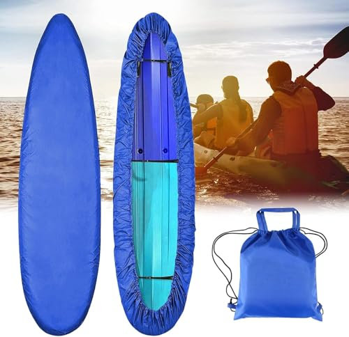 GPECTIFO wasserdichte Kajak-Abdeckung for Fischerboot/Kajak/Kanu, 420D Oxford-Stoff, Kajak-Staubschutz, UV-Sonnenschutz(Blu,4.1-4.5 m)