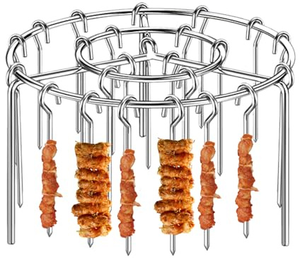 Grille Barbecue Pour Air Fryer, Brochettes à griller pour friteuse à air, Brochettes Inox Pour Four Cuisiniers à Domicile Légumes Viandes Repas Familiaux