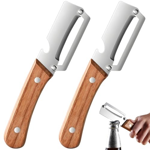 2PCS Multi-Functional Vegetable Peeler for Kitchen, 2 in 1 Stainless Steel Fruit and Vegetable Peeler with Bottle Opener, Portable Kitchen Peelers for Fruit, Apple, Potato, Pumpkin, Papaya
