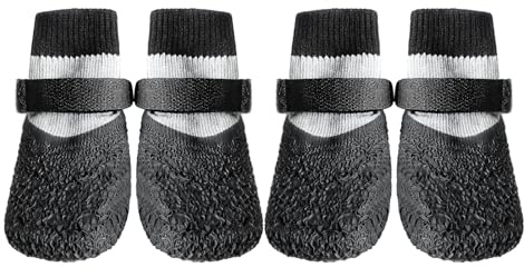 Aezzybe Pet Shoes 2 Pairs, All-Season Dog Booties – Waterproof Non-Slip Durable Soft Sole, Suitable for 17-39 lbs Dogs, Paw Protection for Rain, Snow, Hot Pavement & Daily Walks